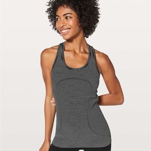 Lululemon Black and White Stripes Racerback Tank Top Size 10